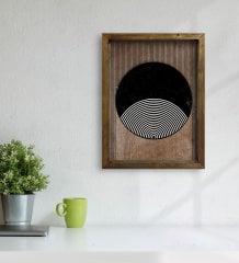 BK Home Modern Art Tasarımlı Doğal Masif Ahşap Çerçeveli Tablo 45x65cm-1