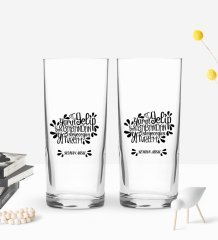 Kişiye Özel Yeşilçam Replikleri Seni Babandan İsteyeceğim Tasarımlı 2’li Rakı Bardağı ve Meze Tabaklı Doğal Masif Ahşap Servis Sunum Tepsisi Model 2