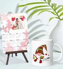 BK Gift Kişiye Özel Yılbaşı Tasarımlı Kupa Bardak ve 13x18cm Fotoğraf Kartlı Şövaleli 2023 Takvim Hediye Seti-29