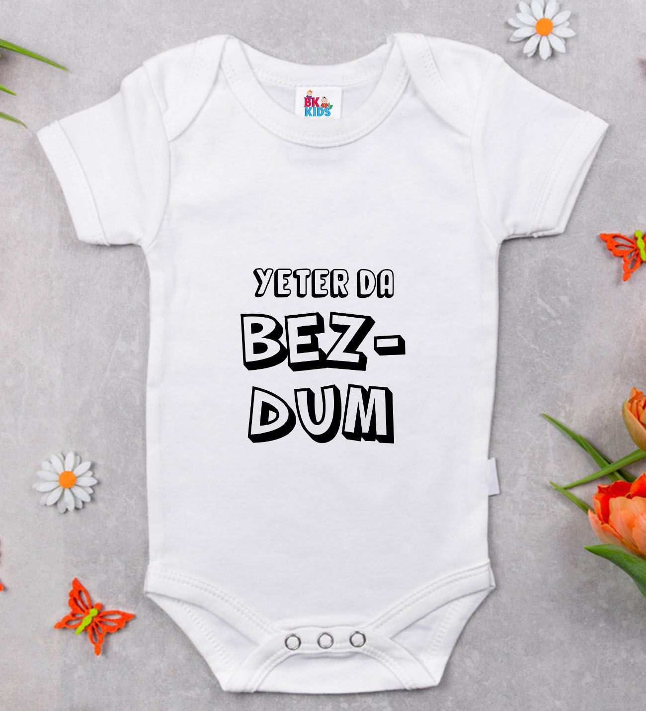 BK Kids Bezdum Tasarımlı Beyaz Bebek Body Zıbın-3