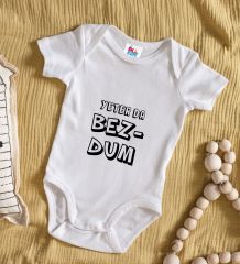 BK Kids Bezdum Tasarımlı Beyaz Bebek Body Zıbın-3