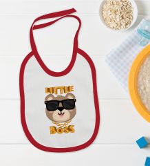 BK Kids Little Boss Tasarımlı Kırmızı Bebek Mama Önlüğü-3