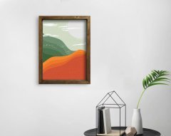 BK Home Doğal Masif Ahşap Çerçeveli Tablo 45x65cm-51