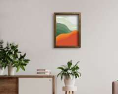 BK Home Doğal Masif Ahşap Çerçeveli Tablo 45x65cm-51