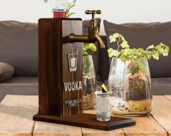 BK Gift Kişiye Özel Kabartma İsimli Musluklu Ceviz Ahşap Vodka Standı, Vodka Çeşmesi, Doğum Günü Hediyesi, Ev Hediyesi, İçecek Dispenseri-4
