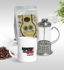 Kişiye Özel Adam Gibi Adam Tasarımlı Kupa & French Press & 250gr Filtre Kahve Hediye Seti-1