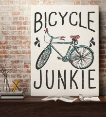 BK Gift Bicycle Junkie Tasarımlı Kanvas Tablo 70x100cm-1