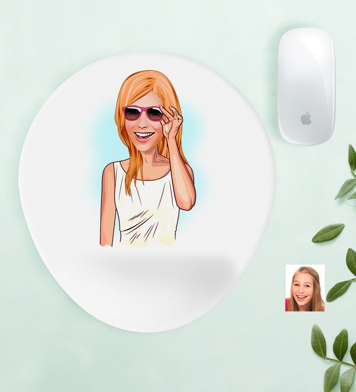 Kişiye Özel Bayan Karikatürlü Bilek Destekli Mouse Pad-18