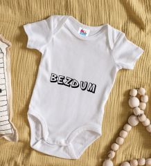 BK Kids Bezdum Tasarımlı Beyaz Bebek Body Zıbın-2