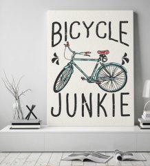 BK Gift Bicycle Junkie Tasarımlı Kanvas Tablo 50x70cm-1