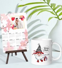 BK Gift Kişiye Özel Yılbaşı Tasarımlı Kupa Bardak ve 13x18cm Fotoğraf Kartlı Şövaleli 2023 Takvim Hediye Seti-27