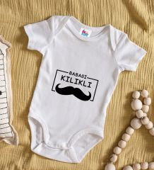 BK Kids Babası Kılıklı Tasarımlı Beyaz Bebek Body Zıbın-1