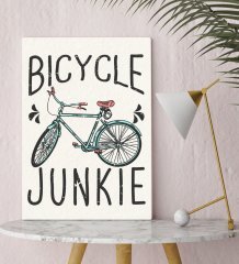 BK Gift Bicycle Junkie Tasarımlı Kanvas Tablo 30x50cm-1