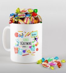 Kişiye Özel Sınıf Öğretmeni Kupa ve Haribo Şeker Hediye Seti-10