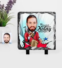 Kişiye Özel Bay Patron Karikatürlü Dekoratif Doğal Taş - 2