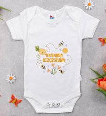 BK Kids Babamın Kızçesiyim Tasarımlı Beyaz Bebek Body Zıbın-1