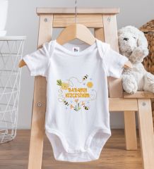 BK Kids Babamın Kızçesiyim Tasarımlı Beyaz Bebek Body Zıbın-1