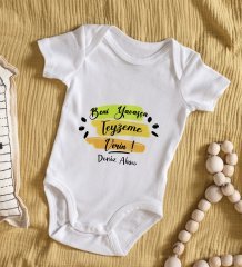 BK Kids İsimli Beni Yavaşça Teyzeme Verin Tasarımlı Bebek Body Zıbın - Model 1