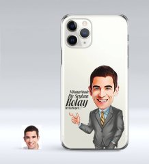 Kişiye Özel Erkek Kolay Yetişmiyor Karikatürlü iPhone 11 Pro İnce Şeffaf Silikon Telefon Kapağı-2