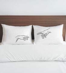 BK Gift Sevgili Tasarımlı Pamuklu 2’li Yastık Kılıfı Seti-15 50x70cm , Sevgiliye Hediye, Ev Hediyesi, Tasarım Ev Tekstili