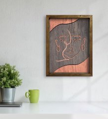 BK Home Minimalist Art Tasarımlı Doğal Masif Ahşap Çerçeveli Tablo 45x65cm-4