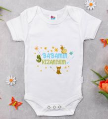 BK Kids Babamın Kızanıyım Tasarımlı Beyaz Bebek Body Zıbın-1