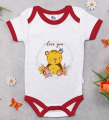 BK Kids Love You Tasarımlı Kırmızı Bebek Body Zıbın-2