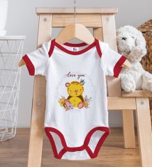 BK Kids Love You Tasarımlı Kırmızı Bebek Body Zıbın-2