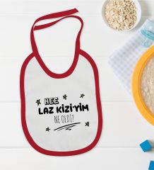 BK Kids Laz Kızıyım Tasarımlı Kırmızı Bebek Mama Önlüğü-1