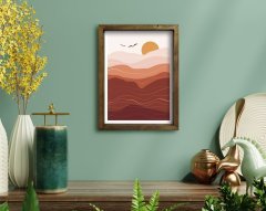 BK Home Doğal Masif Ahşap Çerçeveli Tablo 45x65cm-47