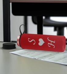 BK Gift Sevgiliye Özel İsimli Siyah Defter ve Kırmızı Cam Matara Hediye Seti-8, Sevgiliye Hediye, Sevgililer Günü, Yeni İş Hediyesi