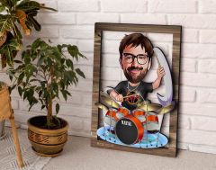 BK Gift Kişiye Özel Baterist Karikatürlü 3D Ahşap Tablo, Sevgiliye Hediye, Arkadaşa Hediye, Yıl Dönümü Hediyesi, Doğum Günü Hediyesi-1