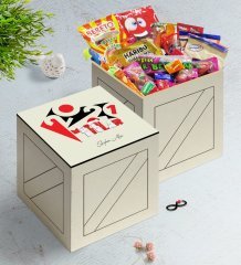 BK Gift Kişiye Özel 2023 Mutlu Yıllar Ahşap Kutuda Nostaljik Lezzetler Hediye Seti-13