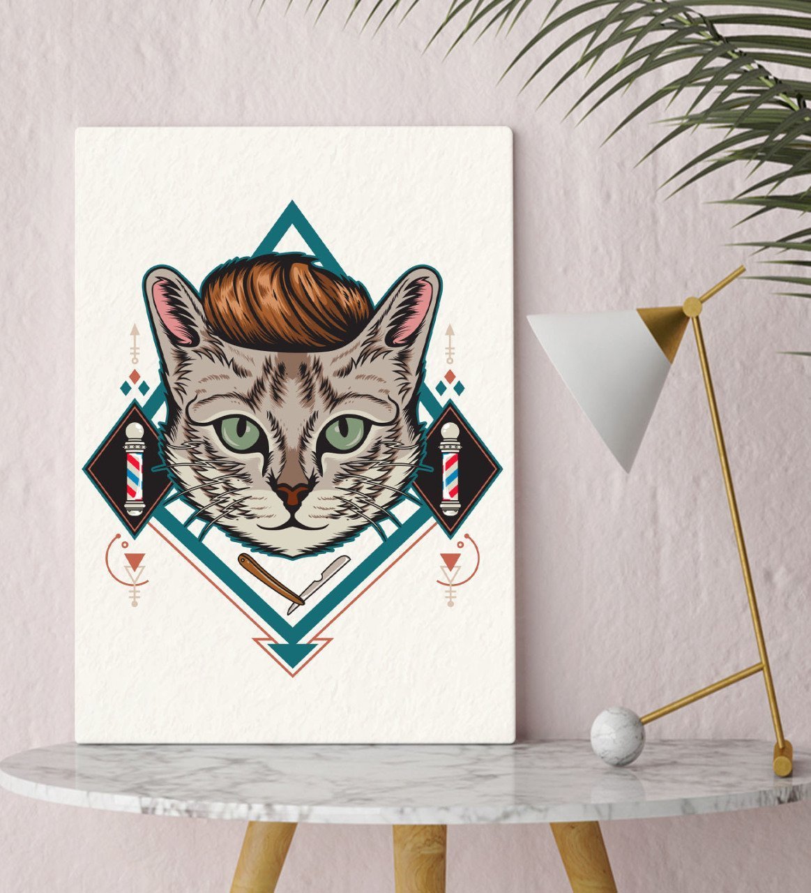 BK Gift Berber Kedi Tasarımlı Kanvas Tablo 30x50cm-1