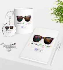 Kişiye Özel Okul Ünlüyüm Kupa Anahtarlık Beyaz Defter Kalem Hediye Seti-1