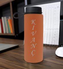 BK Gift Kişiye Özel İsimli Somon Renkli Cam Matara 500ml, Sevgiliye, Arkadaşa Hediye, İsimli Cam Matara, Ofis Hediyesi