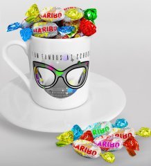 Kişiye Özel Okulda Ünlüyüm Türk Kahvesi Fincanı ve Haribo Şeker Hediye Seti-3