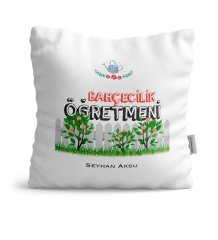 Kişiye Özel Bahçecilik Öğretmeni Saten Yastık - 2