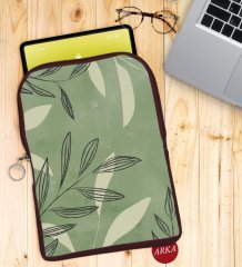BK Gift Yapraklar Tasarımlı Taşınabilir Koruyucu Tablet Kılıfı & Organizer Çanta - Bordo-2