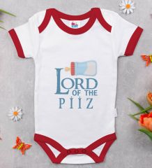 BK Kids Lord Of The Piiz Tasarımlı Kırmızı Bebek Body Zıbın-1