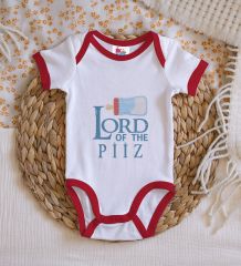 BK Kids Lord Of The Piiz Tasarımlı Kırmızı Bebek Body Zıbın-1