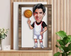 BK Gift Kişiye Özel Basketbolcu Karikatürlü 3D Ahşap Tablo, Sevgiliye Hediye, Arkadaşa Hediye, Yıl Dönümü Hediyesi, Doğum Günü Hediyesi-3