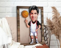 BK Gift Kişiye Özel Basketbolcu Karikatürlü 3D Ahşap Tablo, Sevgiliye Hediye, Arkadaşa Hediye, Yıl Dönümü Hediyesi, Doğum Günü Hediyesi-3