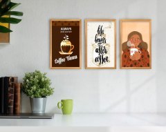 BK Home Coffee Tasarımlı Dekoratif 3’lü Retro Ahşap Tablo-4