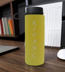 BK Gift Kişiye Özel İsimli Sarı Renkli Cam Matara 500ml, Sevgiliye, Arkadaşa Hediye, İsimli Cam Matara, Ofis Hediyesi