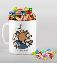 Kişiye Özel Sınıf Öğretmeni Kupa ve Haribo Şeker Hediye Seti-3