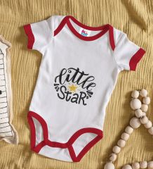 BK Kids Little Star Tasarımlı Kırmızı Bebek Body Zıbın-1