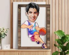BK Gift Kişiye Özel Basketbolcu Karikatürlü 3D Ahşap Tablo, Sevgiliye Hediye, Arkadaşa Hediye, Yıl Dönümü Hediyesi, Doğum Günü Hediyesi-2
