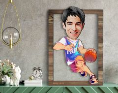 BK Gift Kişiye Özel Basketbolcu Karikatürlü 3D Ahşap Tablo, Sevgiliye Hediye, Arkadaşa Hediye, Yıl Dönümü Hediyesi, Doğum Günü Hediyesi-2