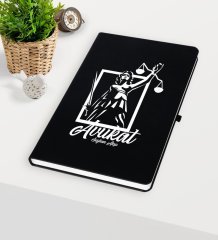 Kişiye Özel Avukat Temalı Siyah Defter - 16